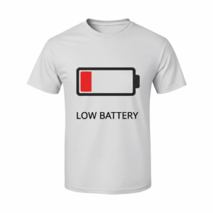 เสื้อยืด "แบตจะหมด" Low Battery - สไตล์มินิมอล